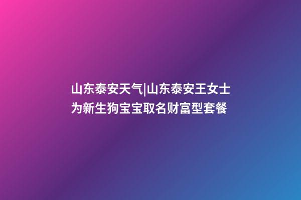山东泰安天气|山东泰安王女士为新生狗宝宝取名财富型套餐-第1张-公司起名-玄机派